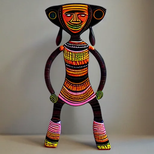 Image similar to african tribal chief vinyl art toy, detailed product photo,