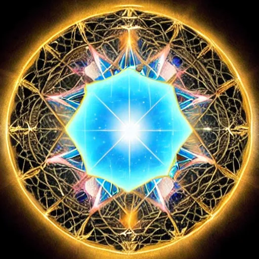 Prompt: merkaba, gold, dynamic light, god rays, heavenly, luminescent, beautiful lighting, accent lighting, meditation,