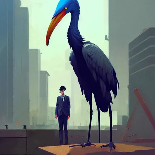 Prompt: a realistic photo of anthropomorphized shoebill stork wearing suit and tie, photographic realistic background, by atey ghailan, by greg rutkowski, by greg tocchini, by james gilleard, by joe fenton, by kaethe butcher, trending on instagram, award winning details