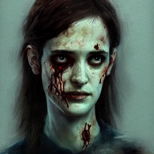 Prompt: portrait of young winona ryder as a zombie, 7 days to die zombie, fine art, award winning, intricate, elegant, sharp focus, cinematic lighting, highly detailed, digital painting, 8 k concept art, art by guweiz and z. w. gu, masterpiece, trending on artstation, 8 k