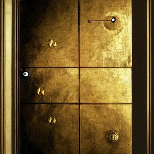 Image similar to golden ratio, photo - realism, space astronaut opening door that shows space and time created by leonardo davinci with extra detail, epic.