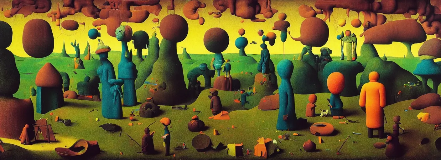 Image similar to sponge sculpture of surreal colorful landscape, very coherent and colorful high contrast masterpiece by norman rockwell franz sedlacek hieronymus bosch dean ellis simon stalenhag rene magritte gediminas pranckevicius, dark shadows, sunny day, hard lighting,