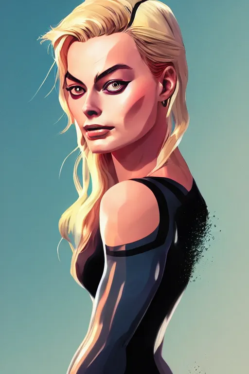 Prompt: margot robbie, manga cover art, detailed color portrait, artstation trending, 8 k, greg rutkowski