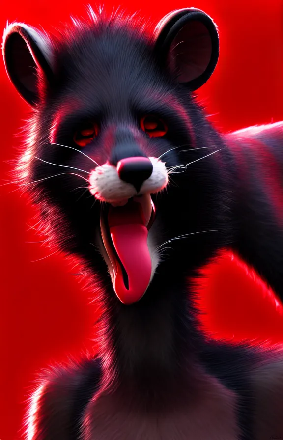 Image similar to furry - male - red - black - weasel - chaos theorist - fursona uhd ue 5 visual novel pc game expressions, photorealistic