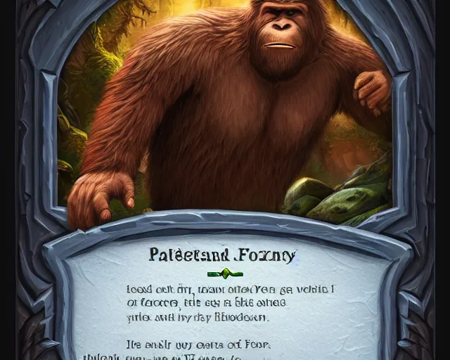 Prompt: polaroid picture of bigfoot, deep focus, d & d, fantasy, intricate, elegant, highly detailed, digital painting, artstation, concept art, matte, sharp focus, illustration, hearthstone,