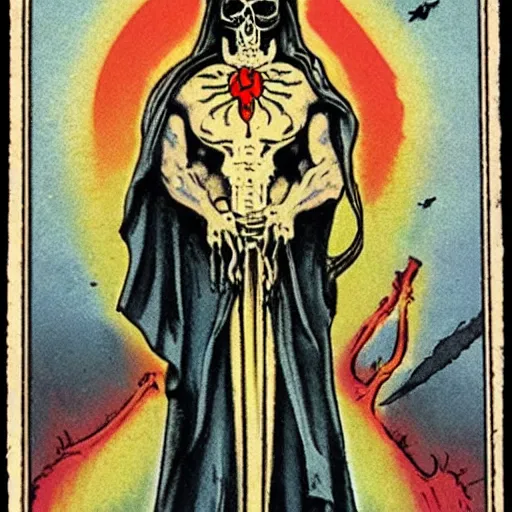 Prompt: death tarot vintage card