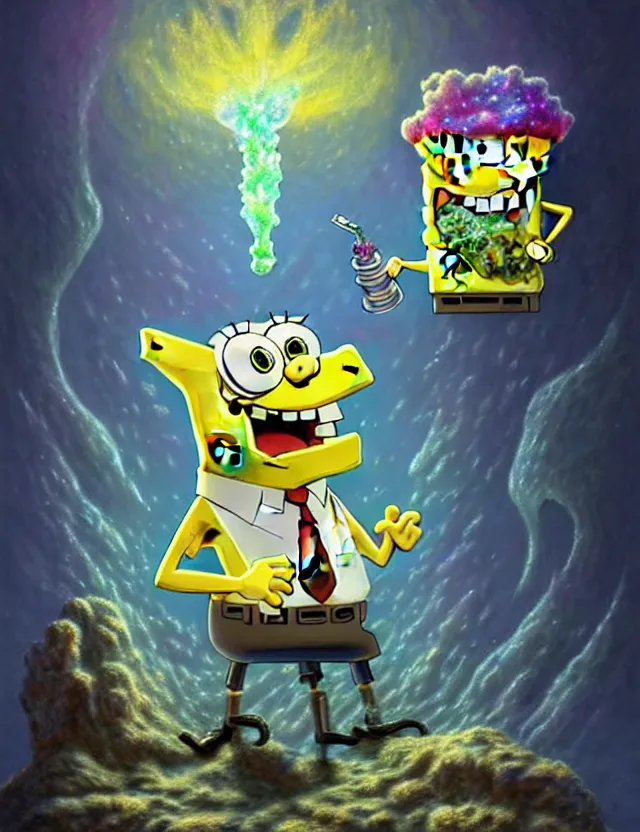 spongebob squarepants smoking weed