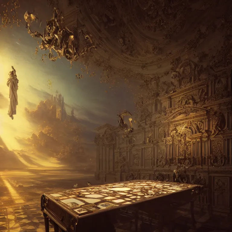 Image similar to motherboard, chip circuit, computer, dream - like atmosphere, baroque landscape painting, perfect composition, beautiful detailed intricate insanely detailed octane render trending on artstation, 8 k artistic photography, photorealistic, soft natural volumetric cinematic perfect light, chiaroscuro, award - winning photograph, masterpiece, raphael, caravaggio, greg rutkowski, beeple