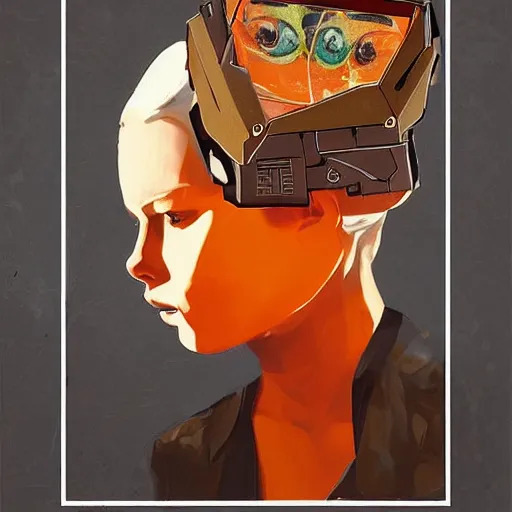 Image similar to Elle Fanning as Solid Snake holding a fish bowl with an orange gold fish inside picture by Sachin Teng, asymmetrical, dark vibes, Realistic Painting , Organic painting, Matte Painting, geometric shapes, hard edges, graffiti, street art:2 by Sachin Teng:4