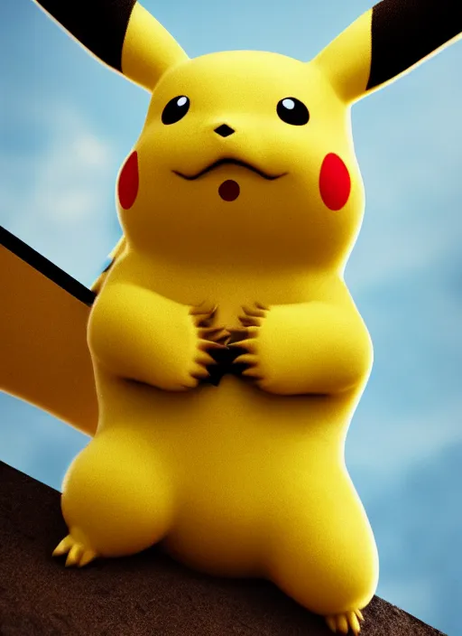 Image similar to closeup portrait of pikachu, depth of field, zeiss lens, detailed, symmetrical, centered, fashion photoshoot, by annie leibovitz and steve mccurry, david lazar, jimmy nelsson, breathtaking, 8 k resolution, extremely detailed, beautiful, establishing shot, artistic, hyperrealistic, beautiful face, octane render