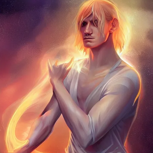 Image similar to a powerful psychic man emitting psychic powers, by charlie bowater,