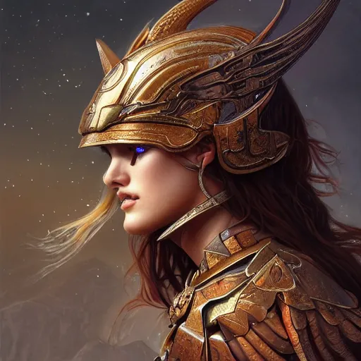 Image similar to ultra realistic illustration, bella thorne wearing valkyire helm, intricate, elegant, highly detailed, digital painting, artstation, concept art, smooth, sharp focus, illustration, art by artgerm and greg rutkowski and alphonse mucha