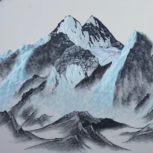 Mt. Everest. I used oil pastels. What do u think guys? : r/drawing