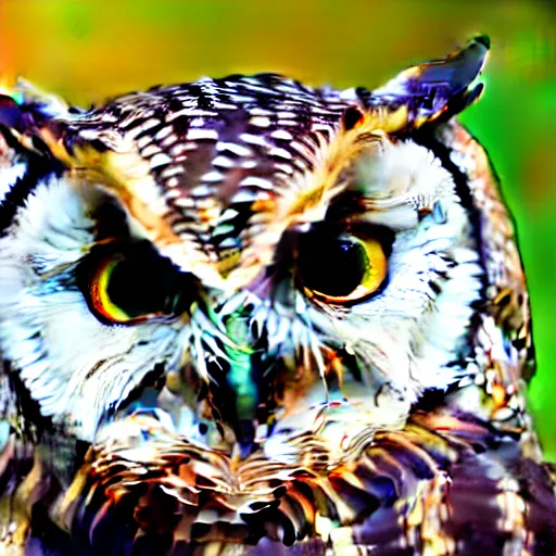 Prompt: i saw an old ancient psychic owl up close