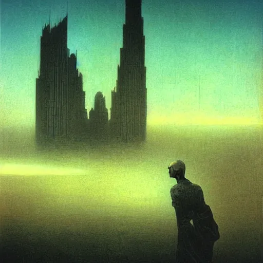 Image similar to gta : dubai, by beksinski