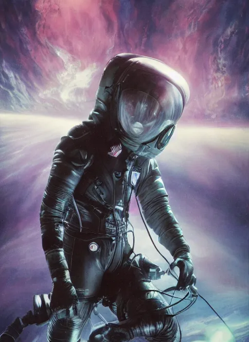 Image similar to astronauts in dark void underwater - complex and hyperdetailed technical suit. reflection and dispersion materials. rays and dispersion of light. volumetric light. f / 3 2. noise film photo. flash photography. ultra realistic, wide angle. poster by wayne barlowe, hajime sorayama aaron horkey, craig mullins