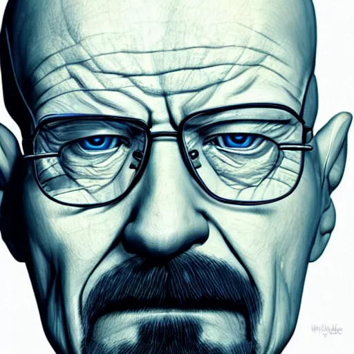 Prompt: Walter White by Gabriel Soares, rendered in V-Ray, trending on ArtStation, anime,