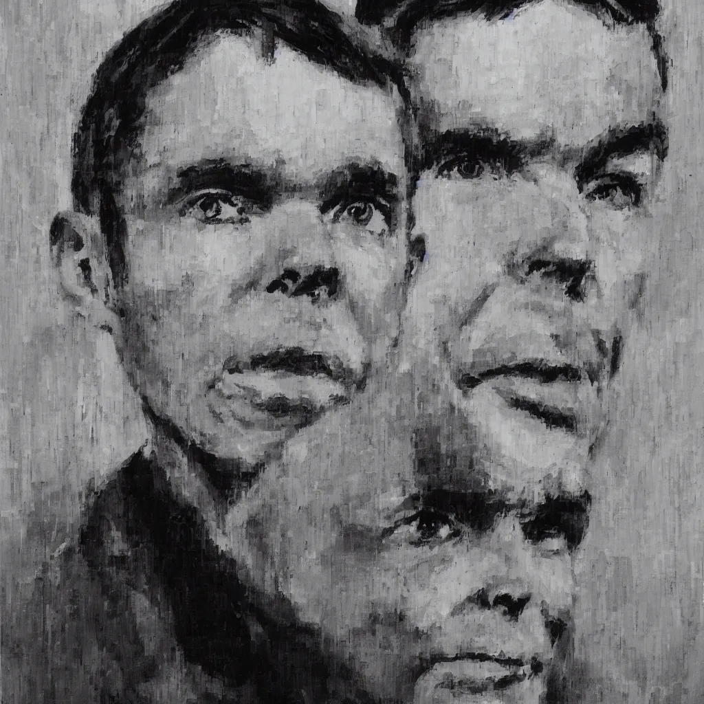 Image similar to A hyperdetailed digital oil portrait painting of Alan Turing in the style of Guy Denning and Ruan Jia. Trending on ArtStation and DeviantArt. Digital art.