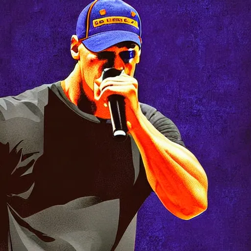 Prompt: concert, digital art, john cena