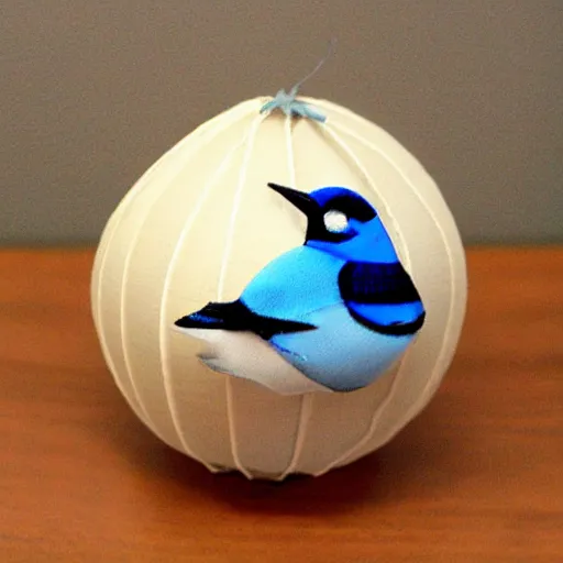 Image similar to air balloon shaped like a blue jay