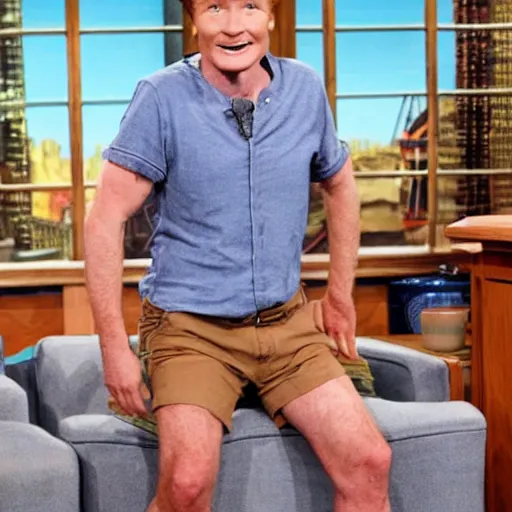 Image similar to conan obrien wearing short jean shorts