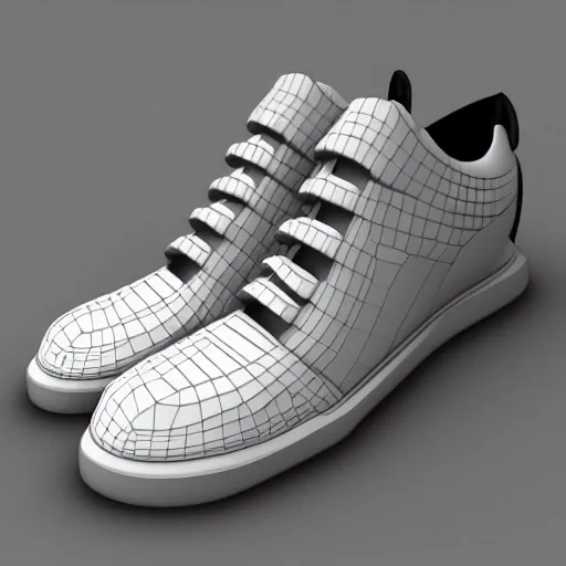 Prompt: sneakers by giger, 3d high octane render