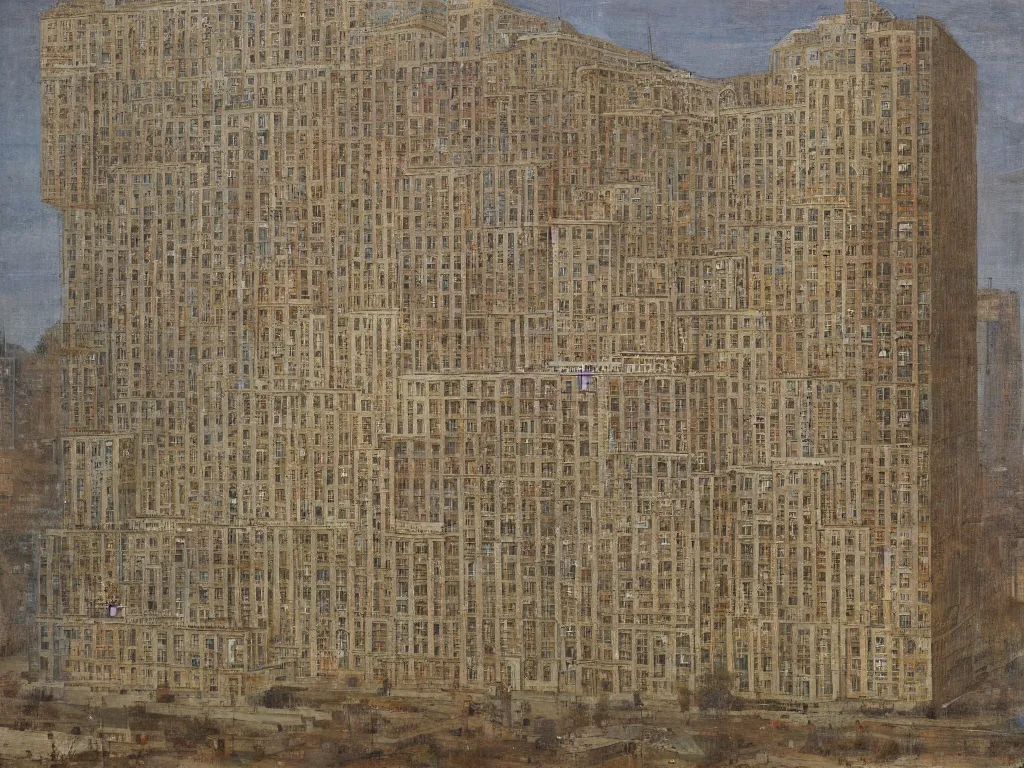 Prompt: russian panel building, giant and monumental