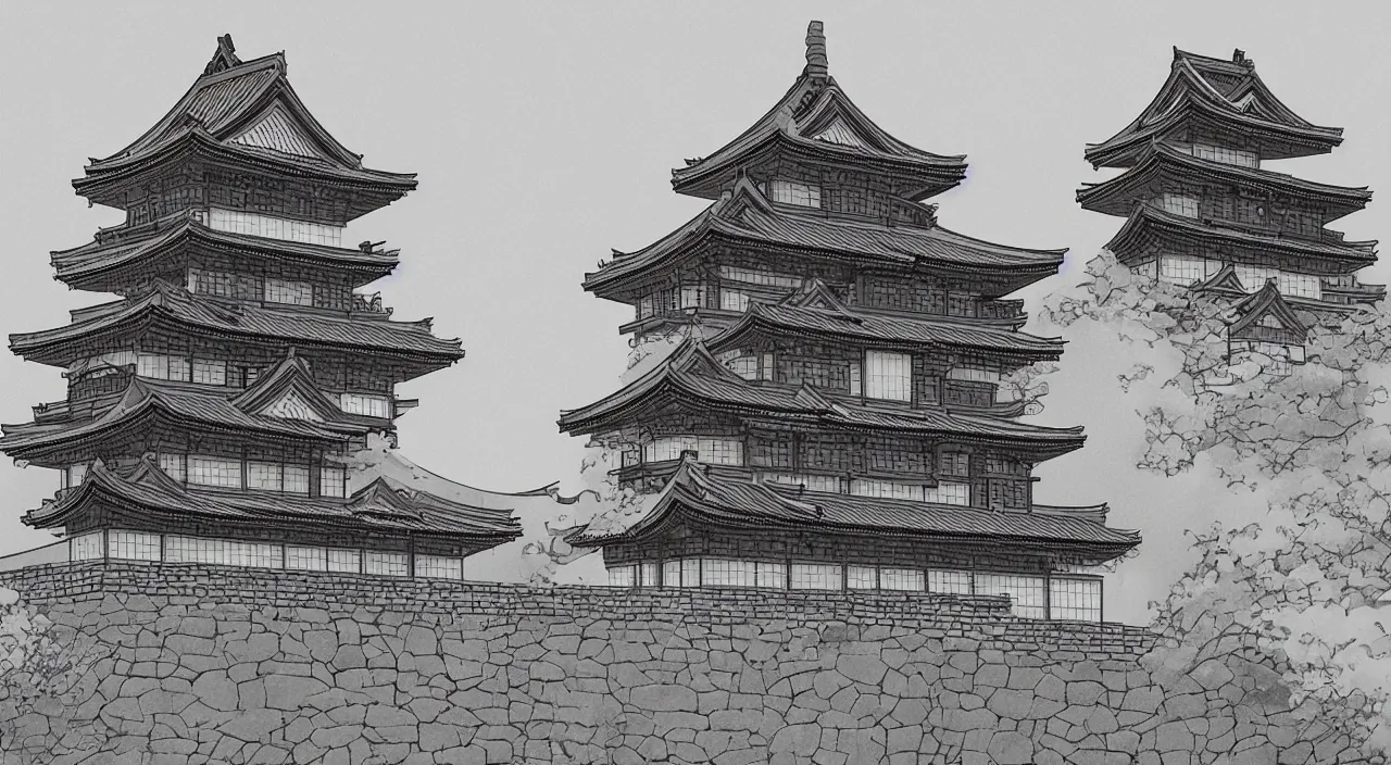 Image similar to a Japanese castle, trending on artstation