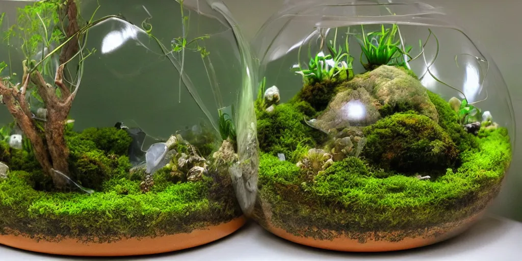 Image similar to moss terrarium, by disney animation