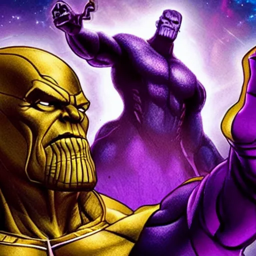 Prompt: thanos doing a selfie.