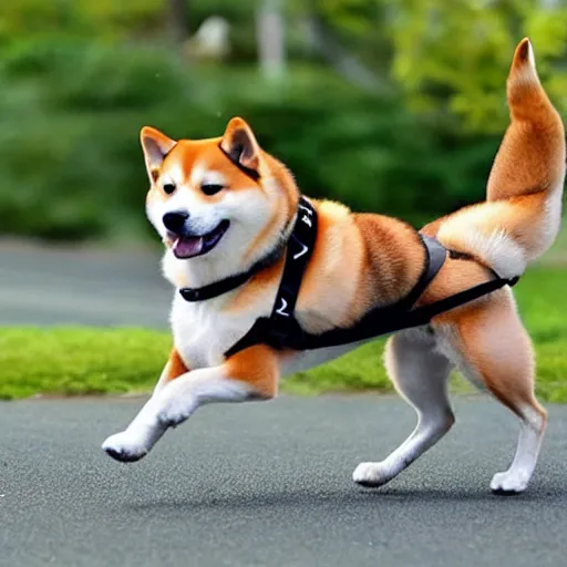 Prompt: Shiba Inu dogcopter, cute, flying, happy dog