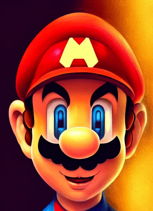 Prompt: portrait of super mario, intricate, elegant, glowing lights, highly detailed, digital painting, artstation, concept art, smooth, sharp focus, illustration, art by wlop, mars ravelo and greg rutkowski