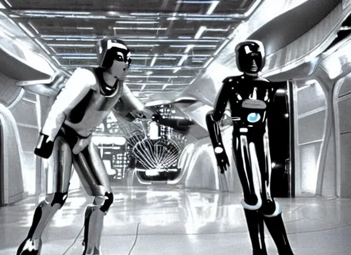 Image similar to scene from the 1 9 7 2 science fiction film tron