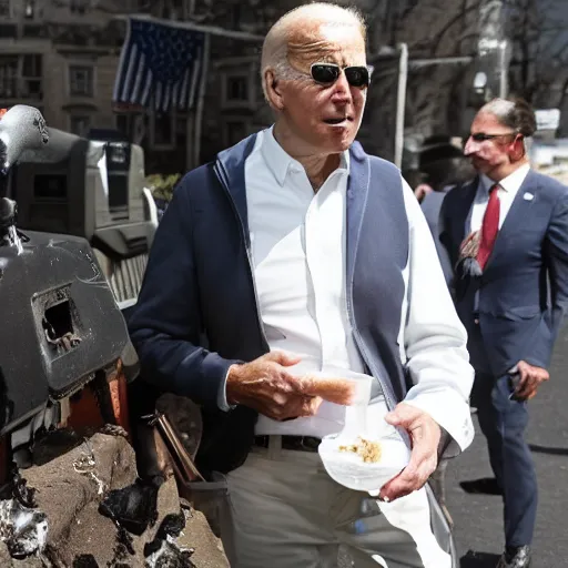 Prompt: joe biden caught on cellphone camera eating toads in the sewer