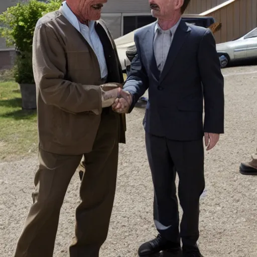 Prompt: bryan cranston meeting walter white