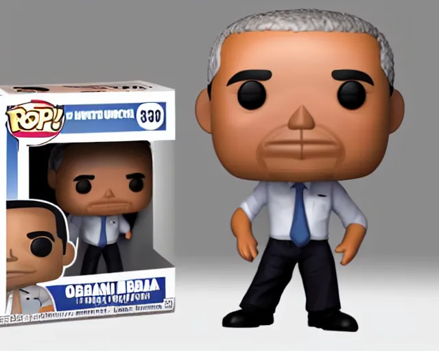 Prompt: full body 3d render of barack obama as a funko pop, studio lighting, white background, packaging, blender, trending on artstation, 8k, highly detailed