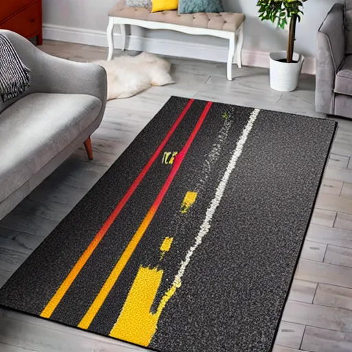 Image similar to a futuristic skids road map carpet rug