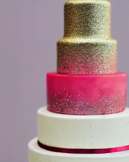 Image similar to elegant quartz raspberry wedding cake dripping fondant, stylized, sparkling, glitter, gilding, ornate, sylvain sarrailh, joongwon jeong