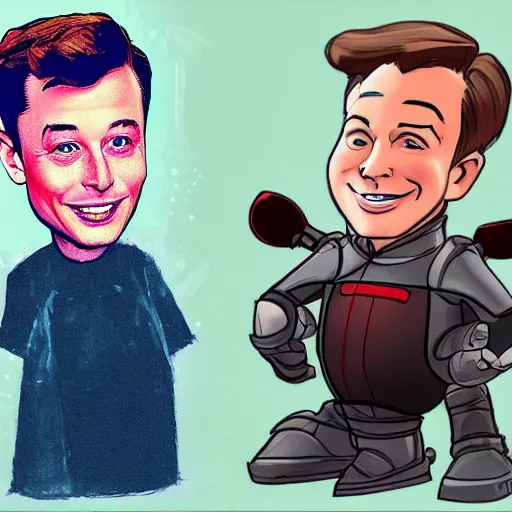 Image similar to elon musk as a cartoon disney prince