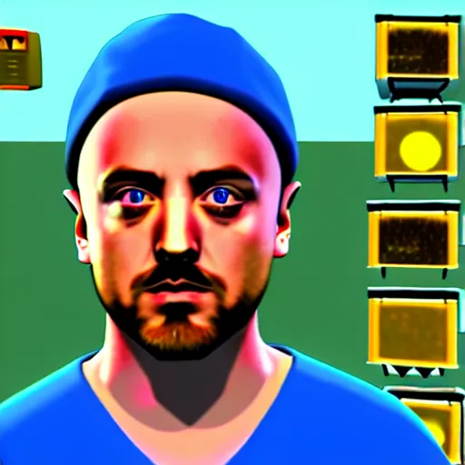 Image similar to jessie pinkman making meth, nintendo 6 4 screenshot, low poly, aliased