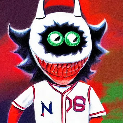 Prompt: baseball monster, baseball, colorful, digital art, chalk,fantasy, magic, trending on artstation, ultra detailed, professional illustration by Basil Gogos