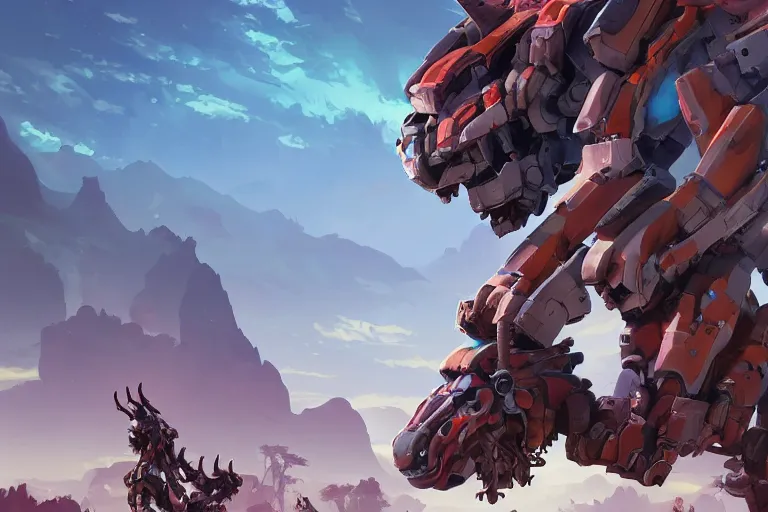 Image similar to grazer machine mecha animal beast robot of horizon forbidden west horizon zero dawn bioluminiscence, behance hd by jesper ejsing, by rhads, makoto shinkai and lois van baarle, ilya kuvshinov, rossdraws global illumination