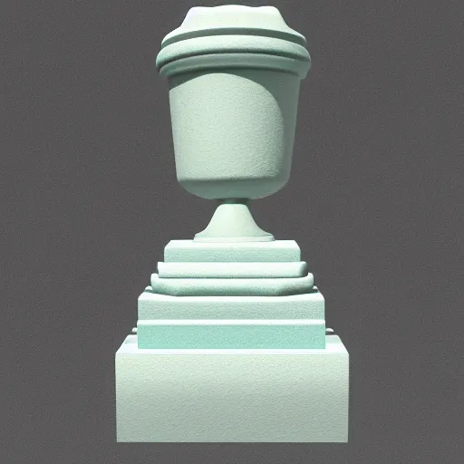 Image similar to big 3 d rendered fancy cyan marble statue