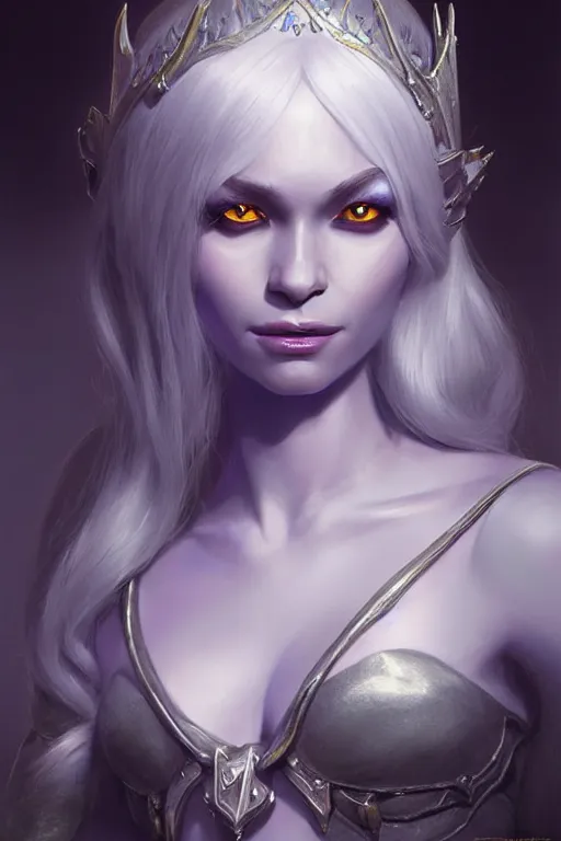 Image similar to drow princess, highly detailed, d & d, fantasy, highly detailed, digital painting, trending on artstation, concept art, sharp focus, illustration, global illumination, ray tracing, realistic shaded, art by artgerm and greg rutkowski and thomas cole and wayne barlowe