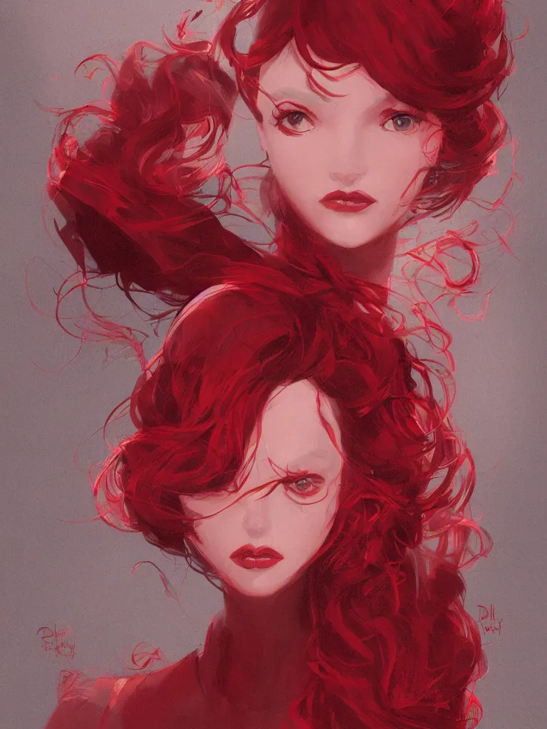 Image similar to red femininity by Disney Concept Artists, blunt borders, rule of thirds