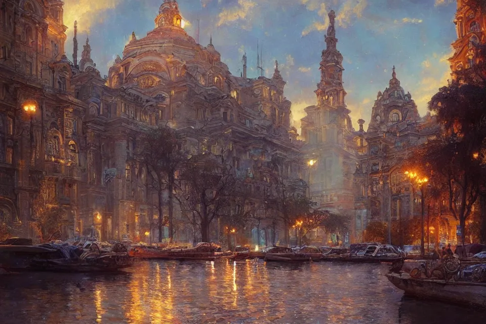 Image similar to beautiful ukranian city of odessa, summer season, moody scene, highly detailed, intricate, sharp details, summer vibe, gorgeous scene by gaston bussiere, craig mullins, somber lighting, drawn by giacomo burattini, inspired by graphic novel cover art, hyperrealistic, 8 k by rhads