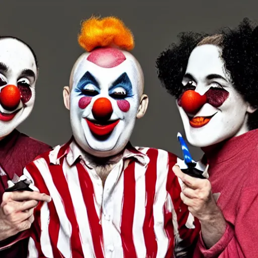 Prompt: the clowns that work at apple rejecting app submissions with glee