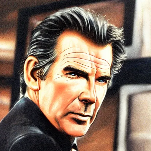 Image similar to concept art of pierce brosnan in casino royale 2 0 0 6, extremely detailed