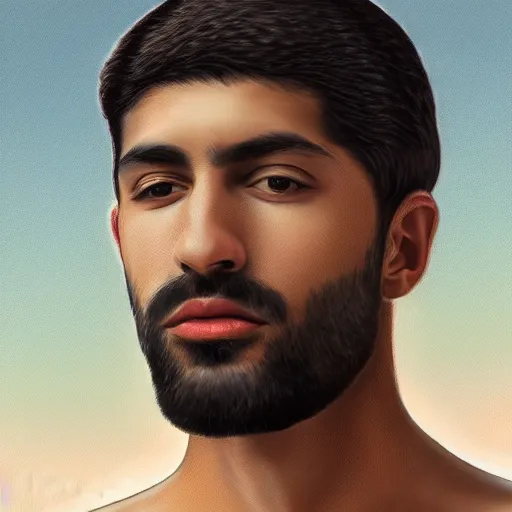 Image similar to photo realistic portrait of emad mostaque