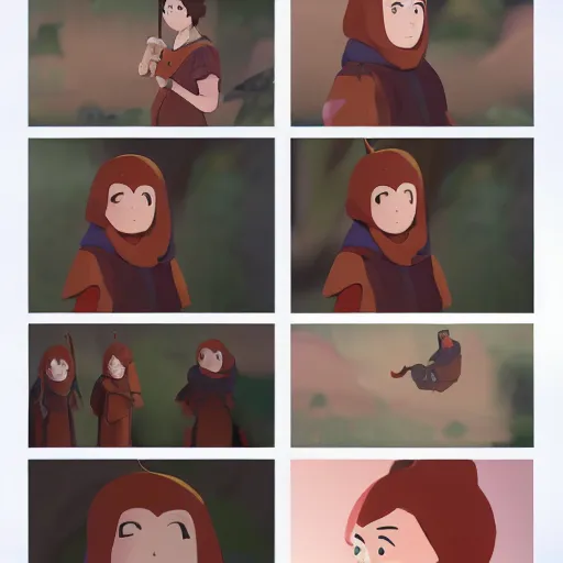 Image similar to character sheet for a ginger mage woman, atey ghailan, goro fujita, studio ghibli, rim light, sharp lighting, clear focus, very coherent,